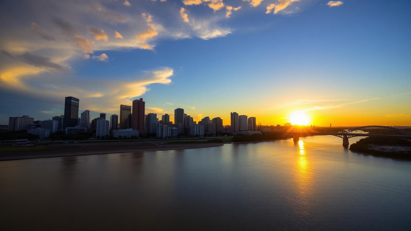 Vista do Centro de Porto Alegre e do Guaíba (imagem ilustrativa).